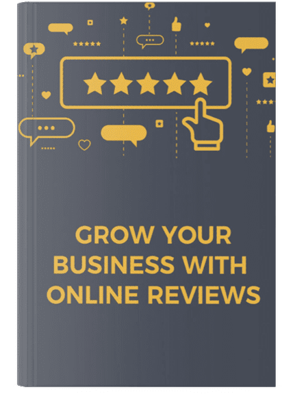 A cover book mock-up of BHirst Media's Grow Your Business with Online Reviews Lead Magnet with no background