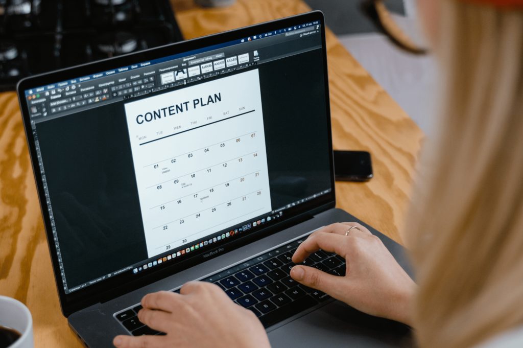 A person creating a content plan