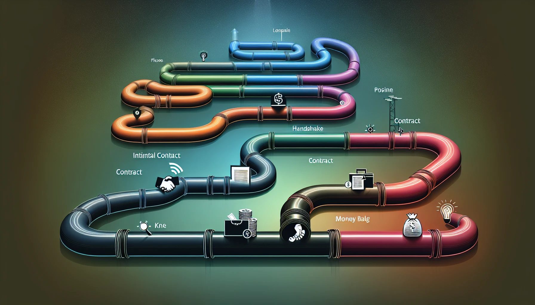 Illustration of a visual representation of a sales pipeline