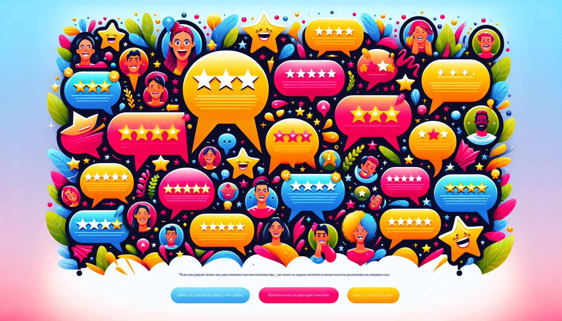 An illustration showing customer testimonials as a form of social proof.