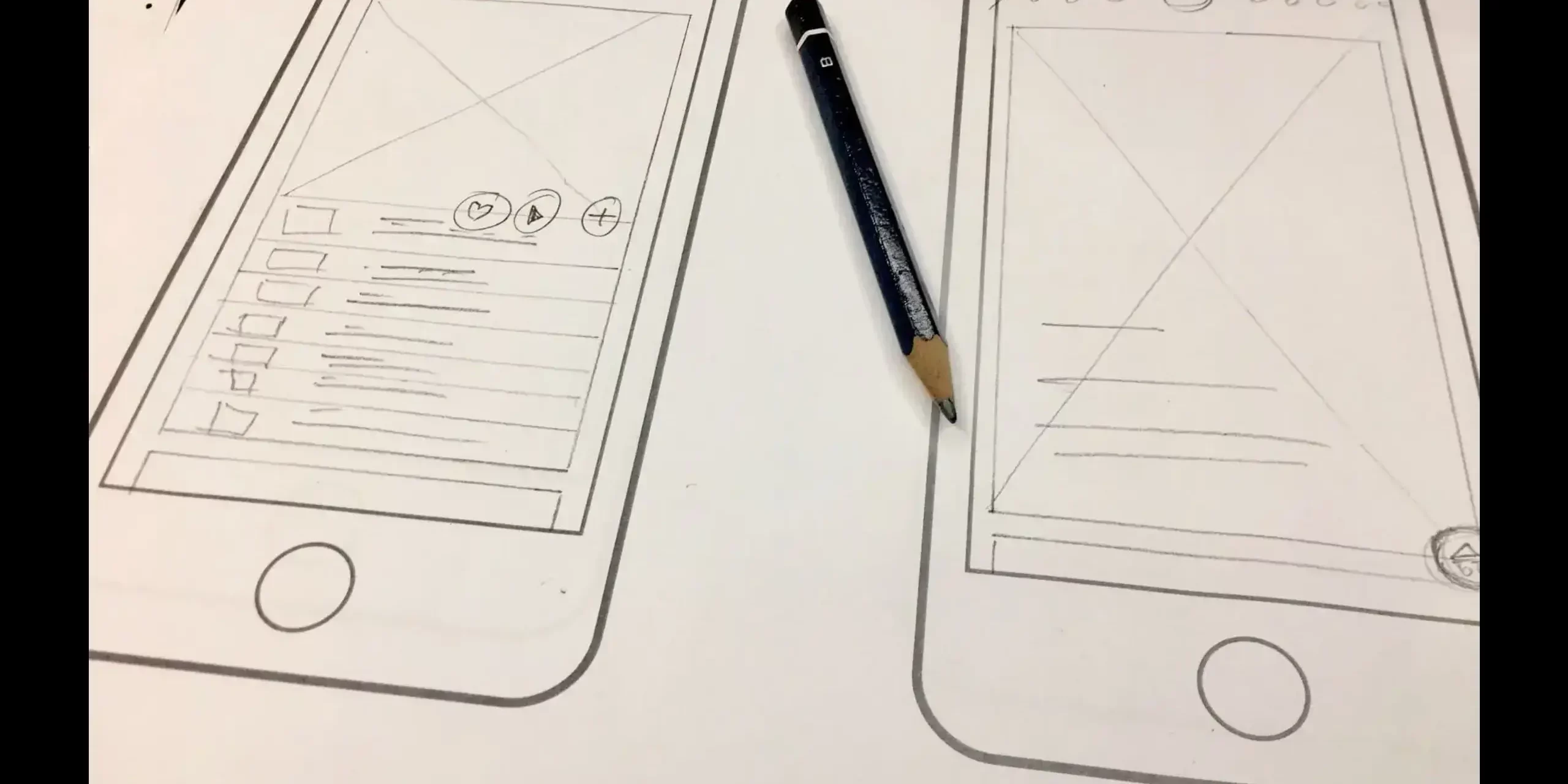 A sketch of a website design