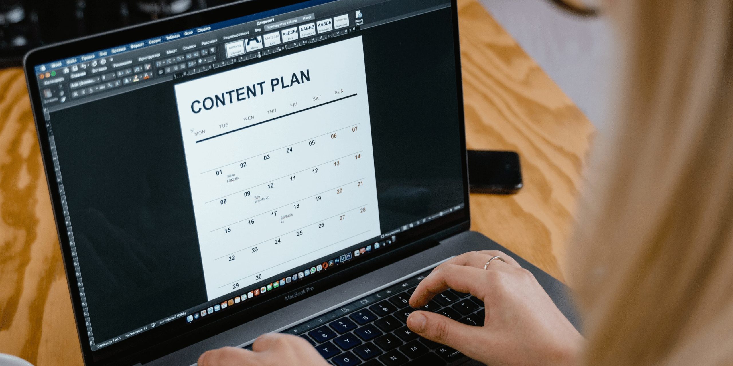 A person creating a content plan